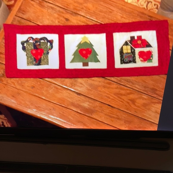 Hand Crafted Other - Holiday quilted table runner, vintage, handmade